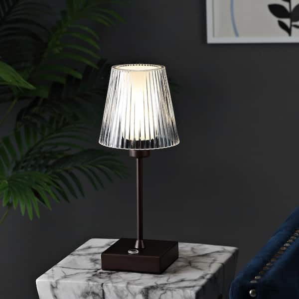 Cement Outdoor Cordless Table Lamp with Rechargeable Bulb