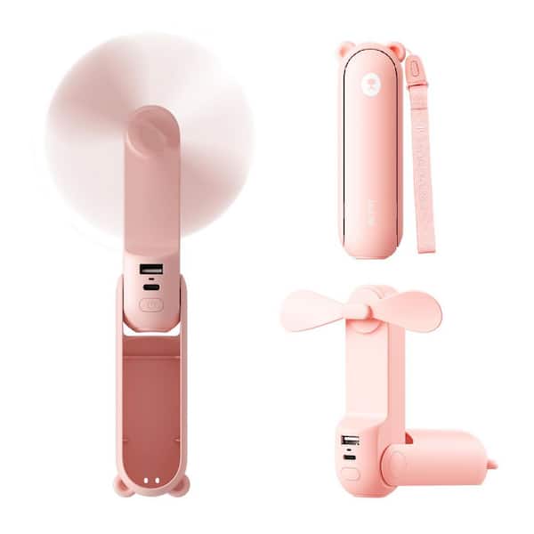 5 in. Personal Fan in Pink with 4500mAh Battery