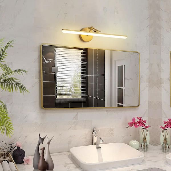 Roni 22.8 in. Modern Gold Linear LED Bathroom Vanity Light/Picture Light