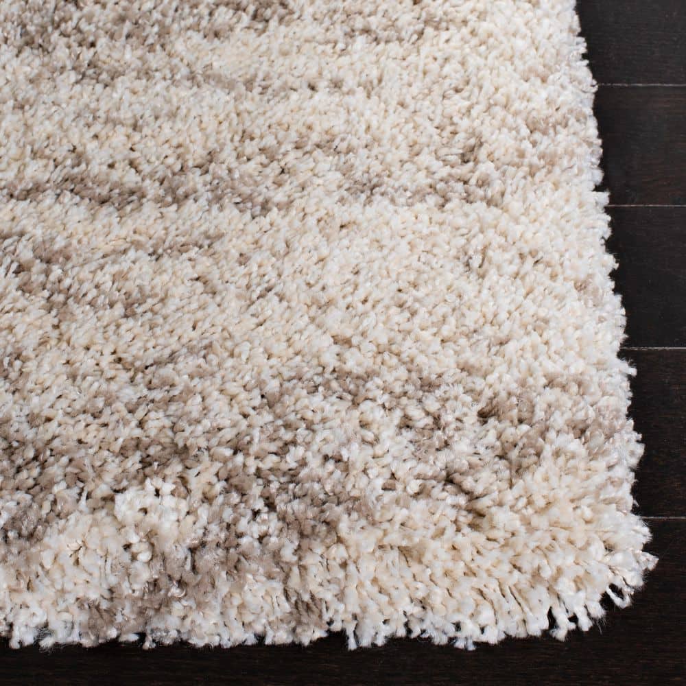 SAFAVIEH Hudson Shag Ivory/Beige 6 ft. x 9 ft. Marble Area Rug SGH206B-6W