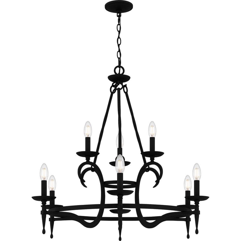 Octavia Black Iron 9-Light Candle Chandelier