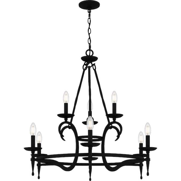 Octavia 9 Light Earth Black Chandelier