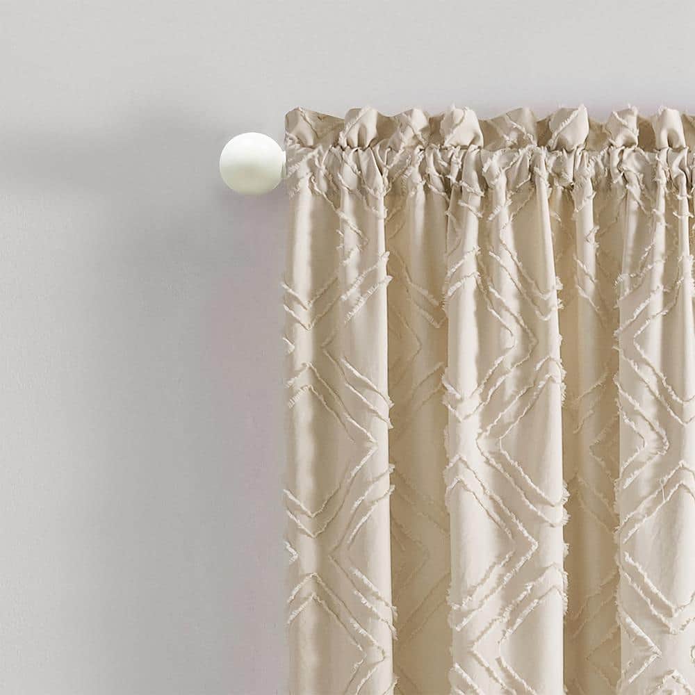 Antique White Adjustable Decorative Rod with Finials, 28-48 Inches