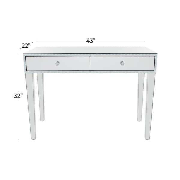 32 In. Silver MDF Glam Console Table