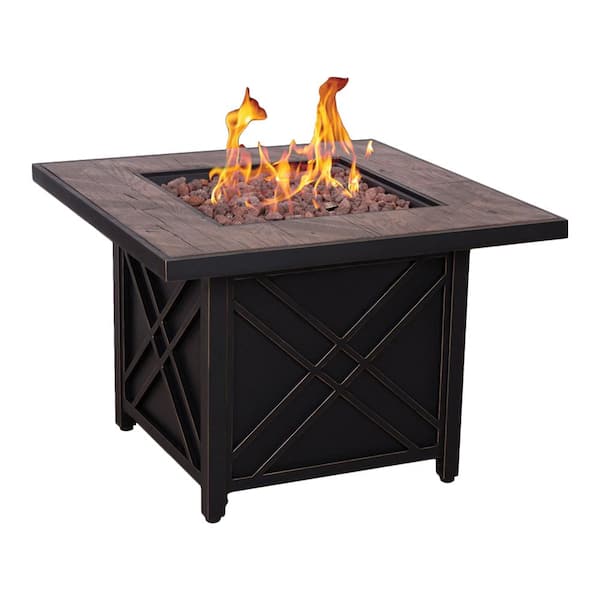 Afterglow Darwin 34.5 in. Steel Fire Pit in Night Black Finish