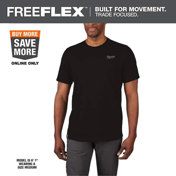 Milwaukee 603B 3X Hybrid Work Tee Black Short Sleeve 3X