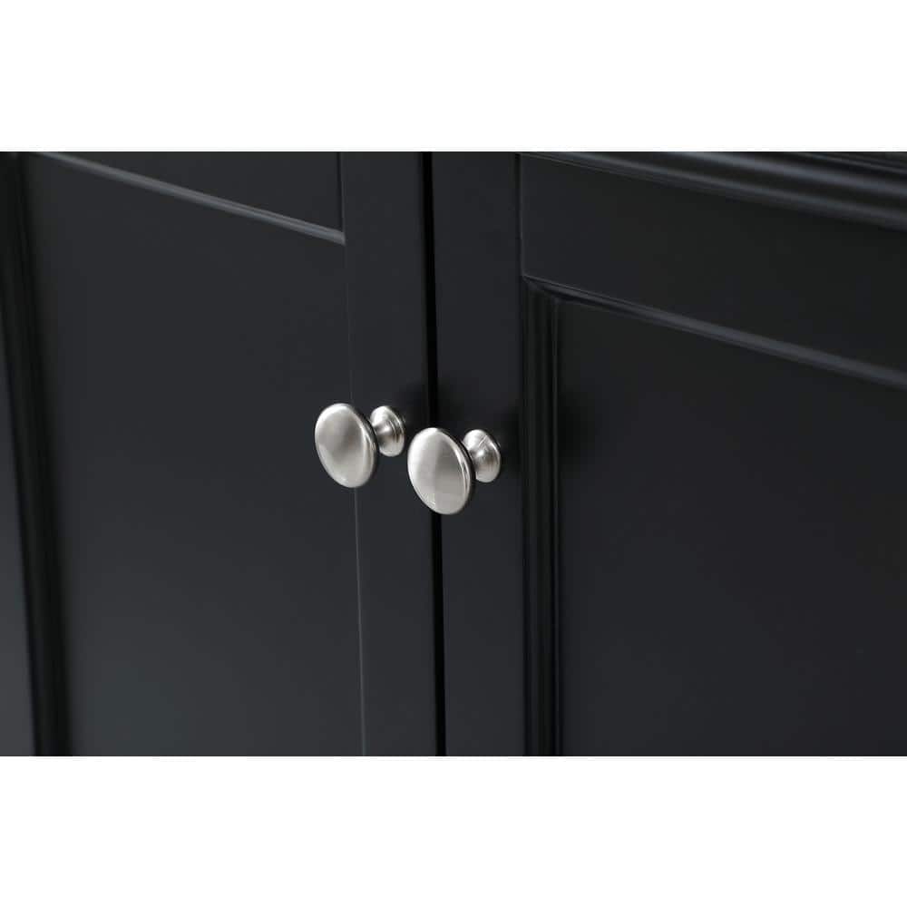 Park Avenue 60" Black Solid Wood Marble Single Bathroom Vanity
