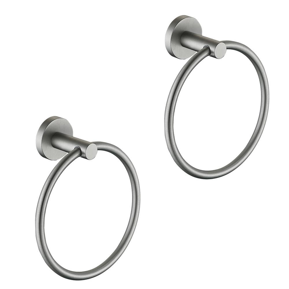 2-Pack Wall Mounted Towel Ring in Brushed Nickel