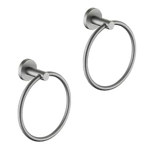 2-Pack Wall Mounted Towel Ring in Brushed Nickel