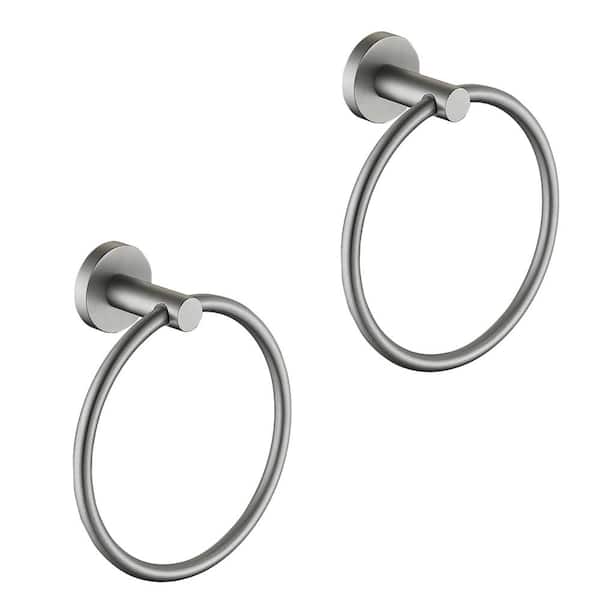 ruiling 2-Pack Wall Mounted Towel Ring in Brushed Nickel