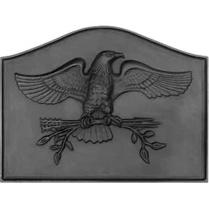 24 in. L, Black American Eagle Decorative and Protective Fireback