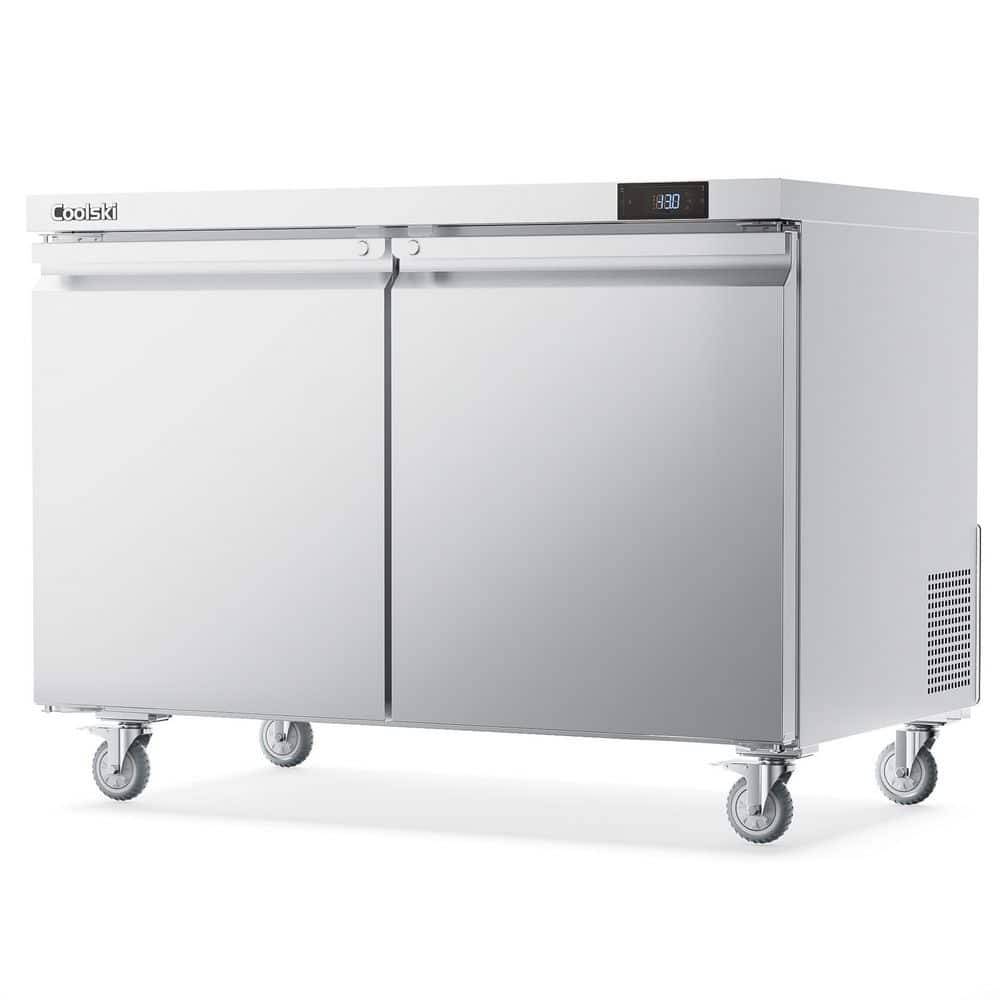 48 in. 13.4 cu. ft. Commercial Auto/Cycle Defrost Undercounter Upright Freezer in Stainless Steel