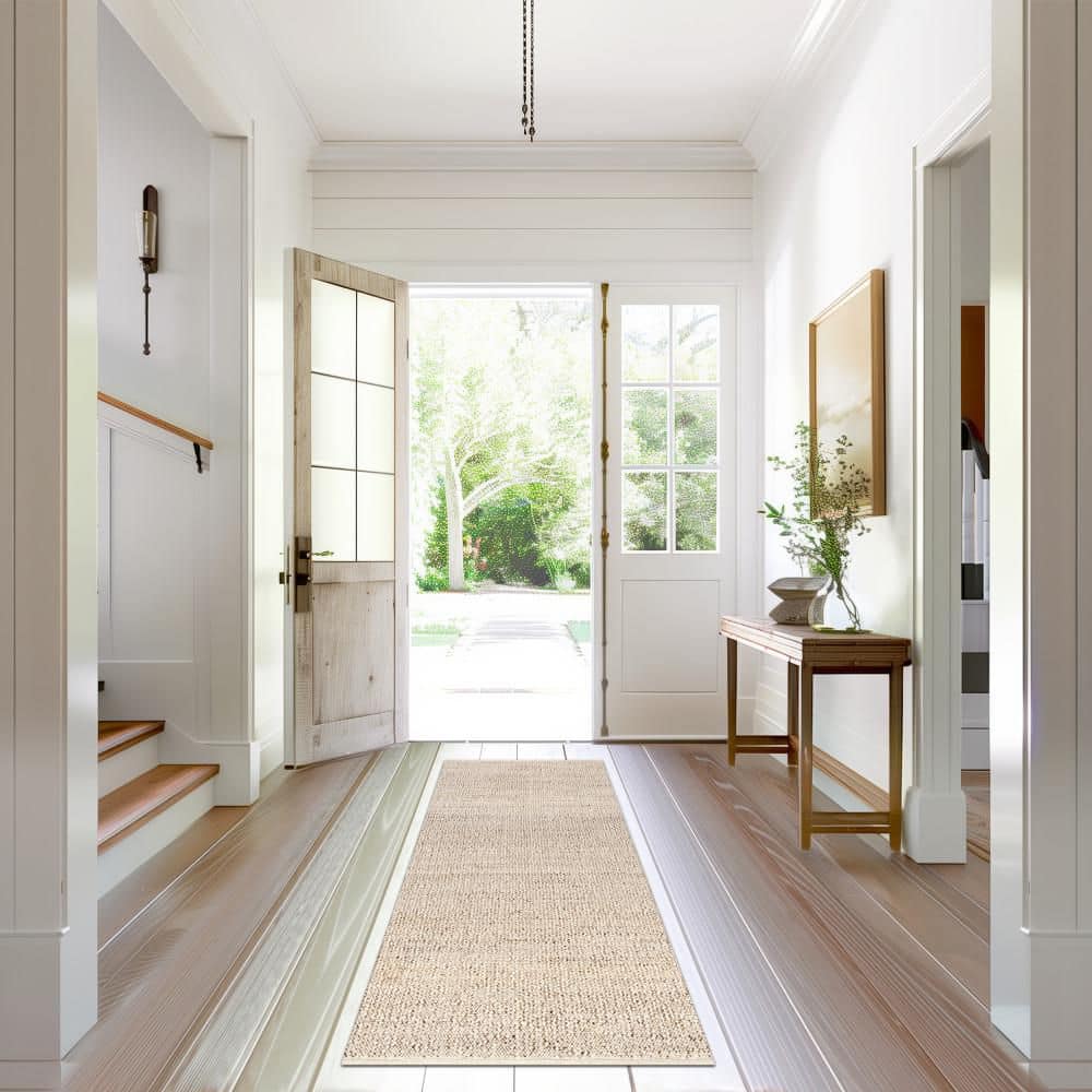Elfriede Handwoven Jute-Cotton Blend 5x8 Natural Area Rug