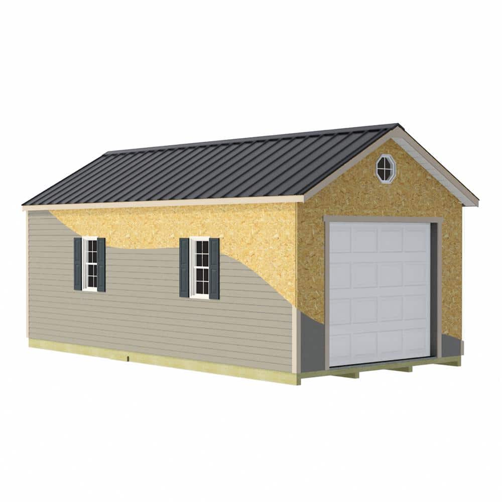 Tailored Titan-Vinyl 12 ft. x 16 ft. Wood Garage Kit Prepped for Vinyl and Fortress Floor Included price history on PriceWatchPro