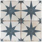 Kings Star Blue Encaustic 17-5/8 in. x 17-5/8 in. Ceramic Floor and Wall Tile (11.02 sq. ft./Case)