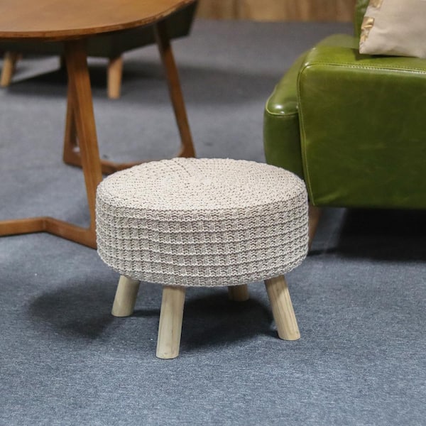 Knitted footstool online with legs