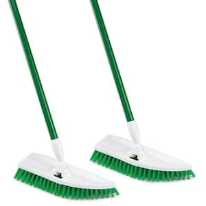 No Knees Floor Scrub Brush with Steel Handle (2-Pack)