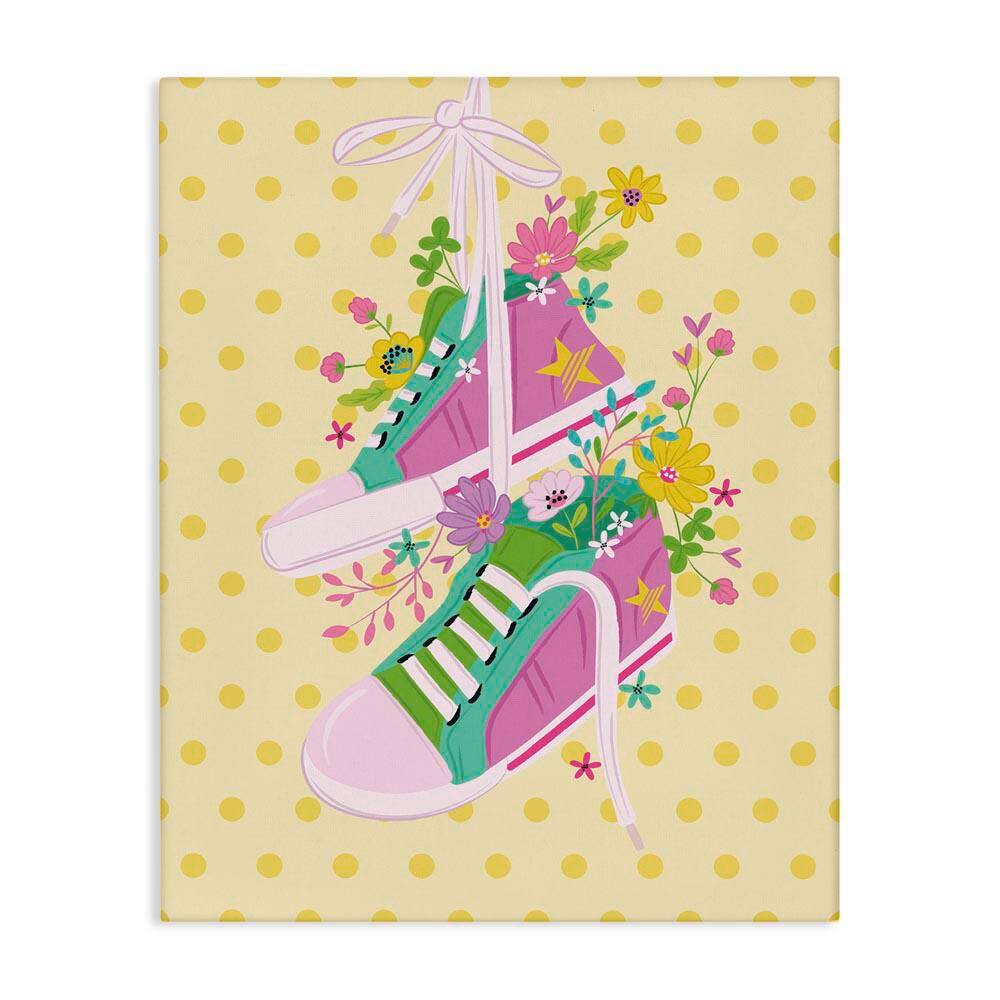 Preppy Floral Sneakers by Lisa Perry Whitebutton Unframed Abstract Graphic Art Print 30 in. x 24 in. price history on PriceWatchPro
