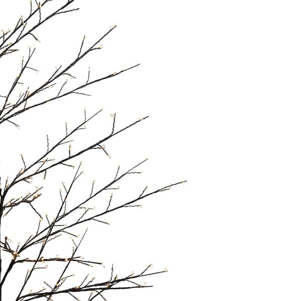 7 ft. Flat Black Tree Warm White LED Copper Wire Lights