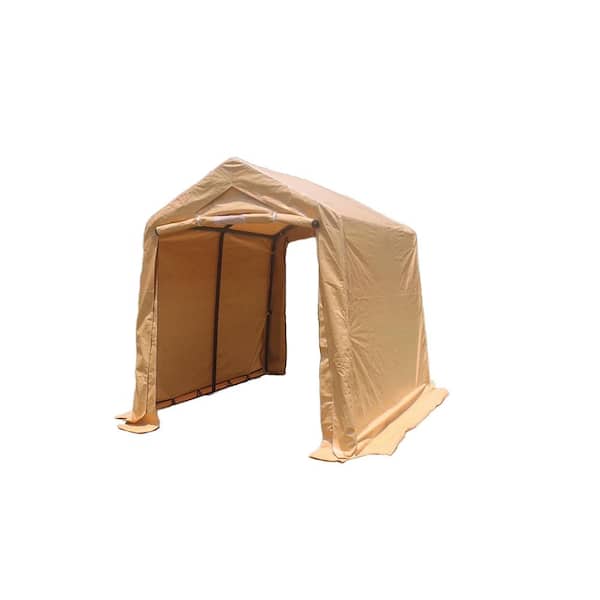Boosicavelly 7 ft. W x 8 ft. D x 7.5 ft. H Sand Roof Steel Carport