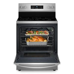 30 in. 5 Element Freestanding Electric Range in Fingerprint Resistant Stainless Steel with Air Cooking Technology