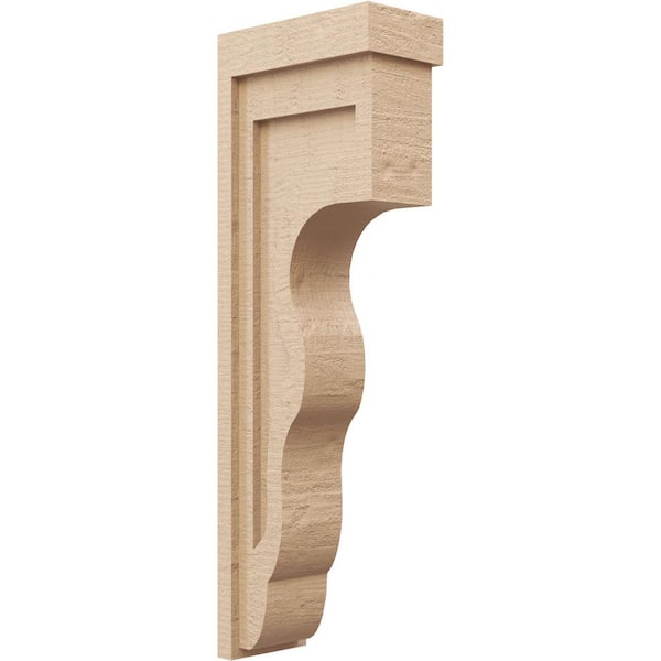 Ekena Millwork 5 in. x 30 in. x 10 in. Thin Highland Rough Cedar Woodgrain TimberThane Corbel, Primed Tan