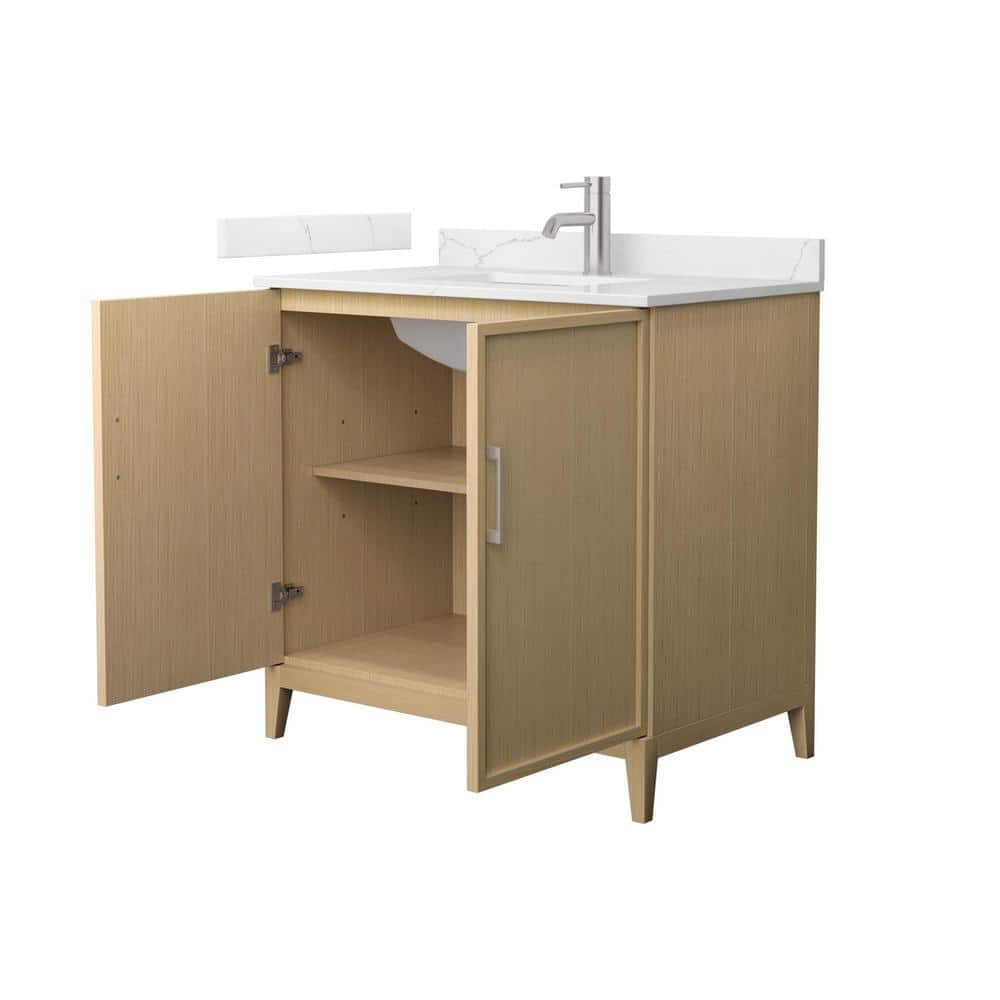 Elan 36'' White Oak Single Bathroom Vanity with Quartz Top