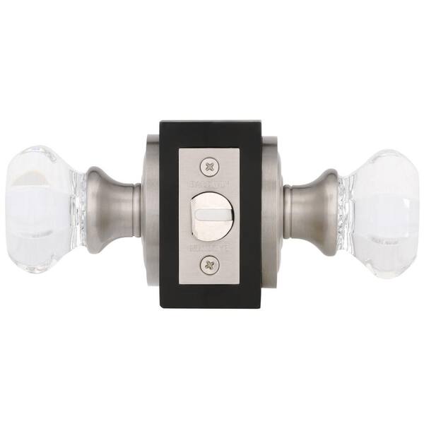 Filmore Satin Nickel Bed/Bath Crystal Door Knob