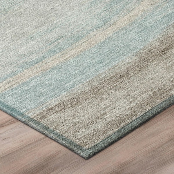 Chantille Machine Washable Indoor/Outdoor Abstract ACN2961 Aqua 9 ft. x 12 ft. Area Rug
