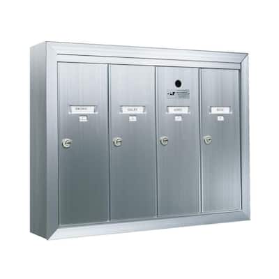 1250 Vertical Series 4-Compartment Aluminum Surface-Mount Mailbox