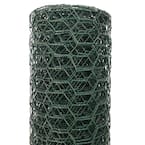 Acorn International 1 in. x 24 in. x 25 ft. Vinyl Coated Galvanized Steel Poultry Netting in Green