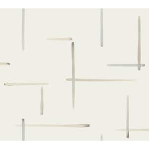 White Neutral and Glint Gilded Sumi-E Textured Non-Pasted Vinyl Wallpaper