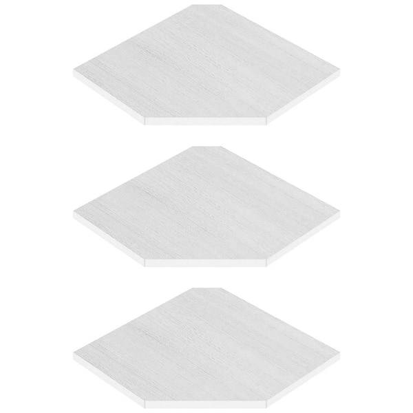 Reviews for Oumilen Floating Corner Shelves, WhiteGray Wall Mounted