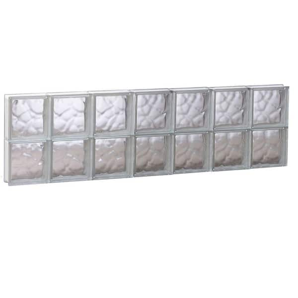 Clearly Secure 40.125 in. x 11.5 in. x 3.125 in. Frameless Wave Pattern Non-Vented Glass Block Window