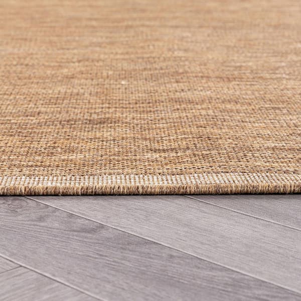 Border Natural/Jute Easy-Care Indoor/Outdoor Flat Woven Area Rug 4 ft. x 6 ft. Natural