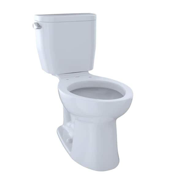 TOTO Entrada 12 in. Rough In Two-Piece 1.28 GPF Single Flush Elongated Toilet in Cotton White, Seat Not Included