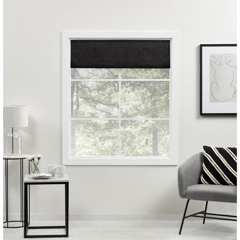 Acadia Black Cordless Total Blackout Roman Shade 31" x 64"