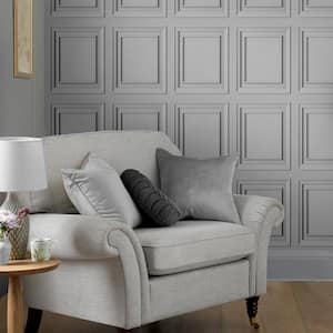 Redbrook Wood Panel Silver Non-Woven Paste the Wall Removable Wallpaper