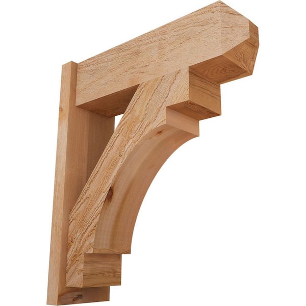 Ekena Millwork 8 in. x 30 in. x 26 in. Merced Craftsman Rough Sawn Western Red Cedar Outlooker