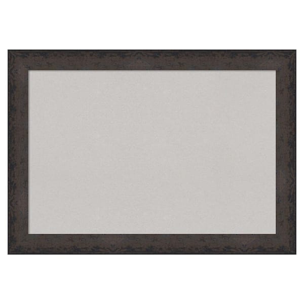 Amanti Art Dappled Black Brown Wood Framed Grey Corkboard 41 in. x 29 ...