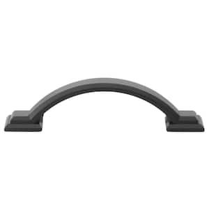 3 in. Matte Black Arched Square Cabinet Pull (10-Pack)