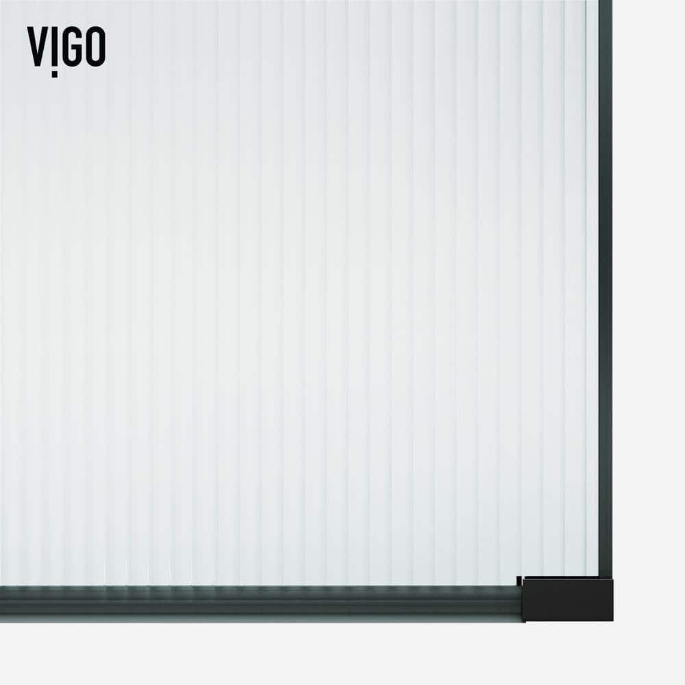 Arden Matte Black 34" x 78" Framed Shower Screen with Fluted Glass