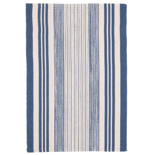 Quincy Stripe Handwoven Denim 3 ft. x 5 ft. Outdoor Area Rug