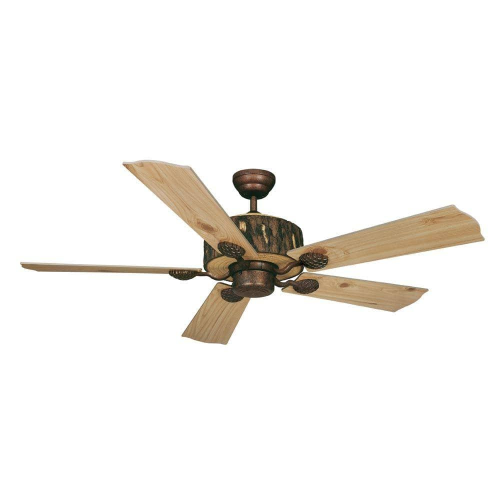 Vaxcel Log Cabin 52-in. Bronze Wood Rustic Ceiling Fan