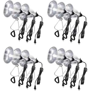 4.25 in. 120-Volt Silver Push Button Switch Lamp Socket Holder, (12-Pack)