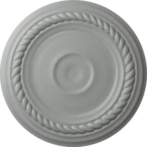 7-7/8" x 3/4" Small Alexandria Urethane Ceiling Medallion (Fits Canopies upto 4-5/8"), Primed White