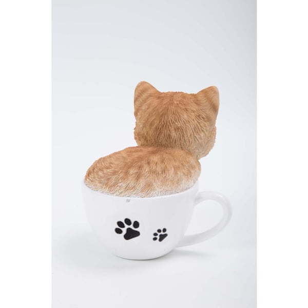 Hi Line Gift Teacup Kitten Orange Tabby Statue A The Home Depot