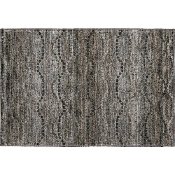 2 ft. x 3 ft. Chocolate Mayfield Premium Machine Washable Abstract AMF2031 Accent Rug