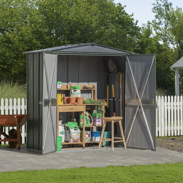 Scotts 3 ft. W x 6 ft. D x 7 ft. H Metal Garden Storage Cabinet