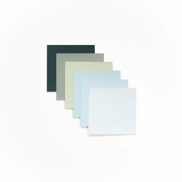 4 in. x 4 in. Top Blues and Greens Paint Chip 6-Pack